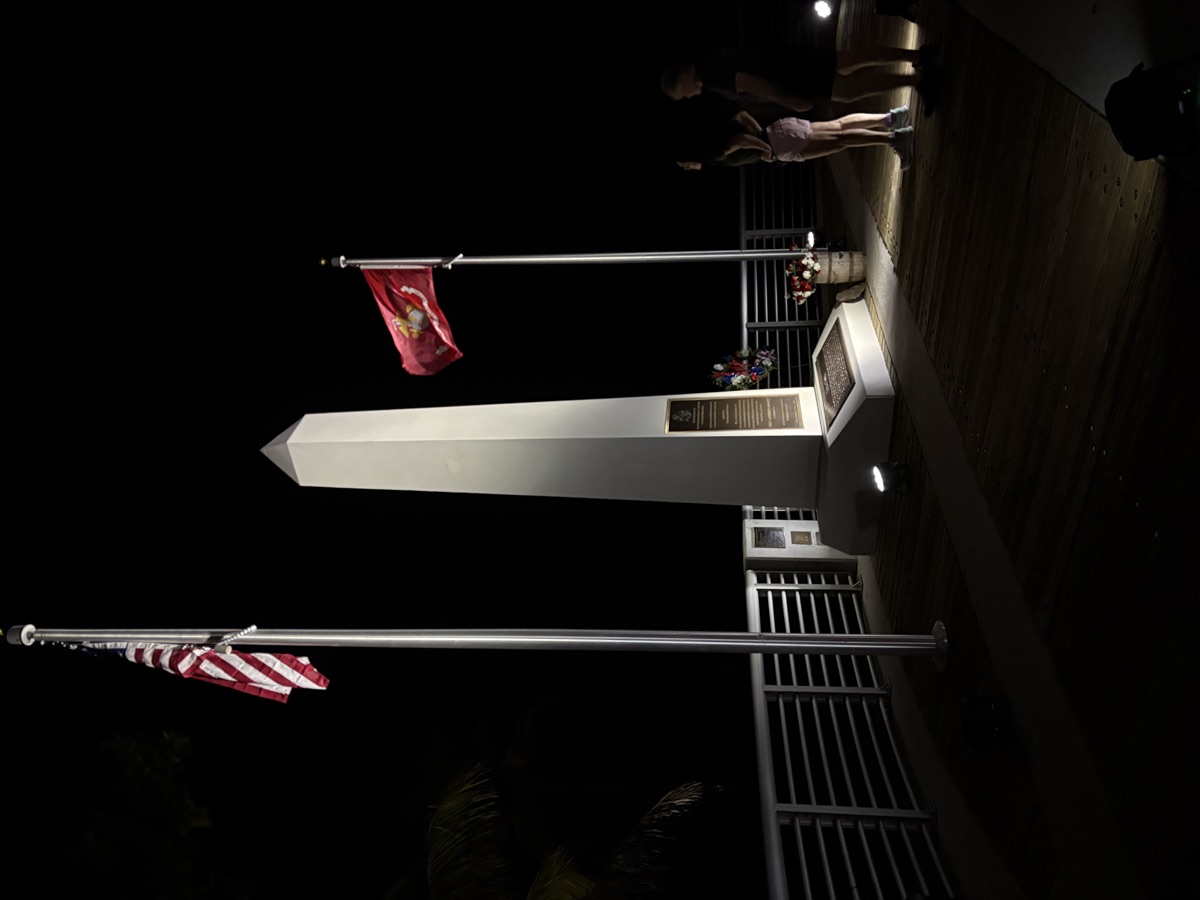 Memorial at Night - Visitors Viewing