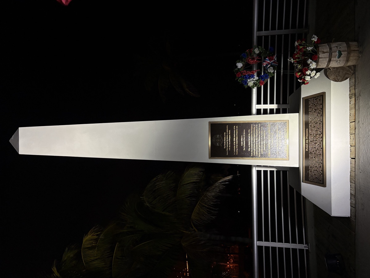 Memorial at Night - Close-up of Plaques